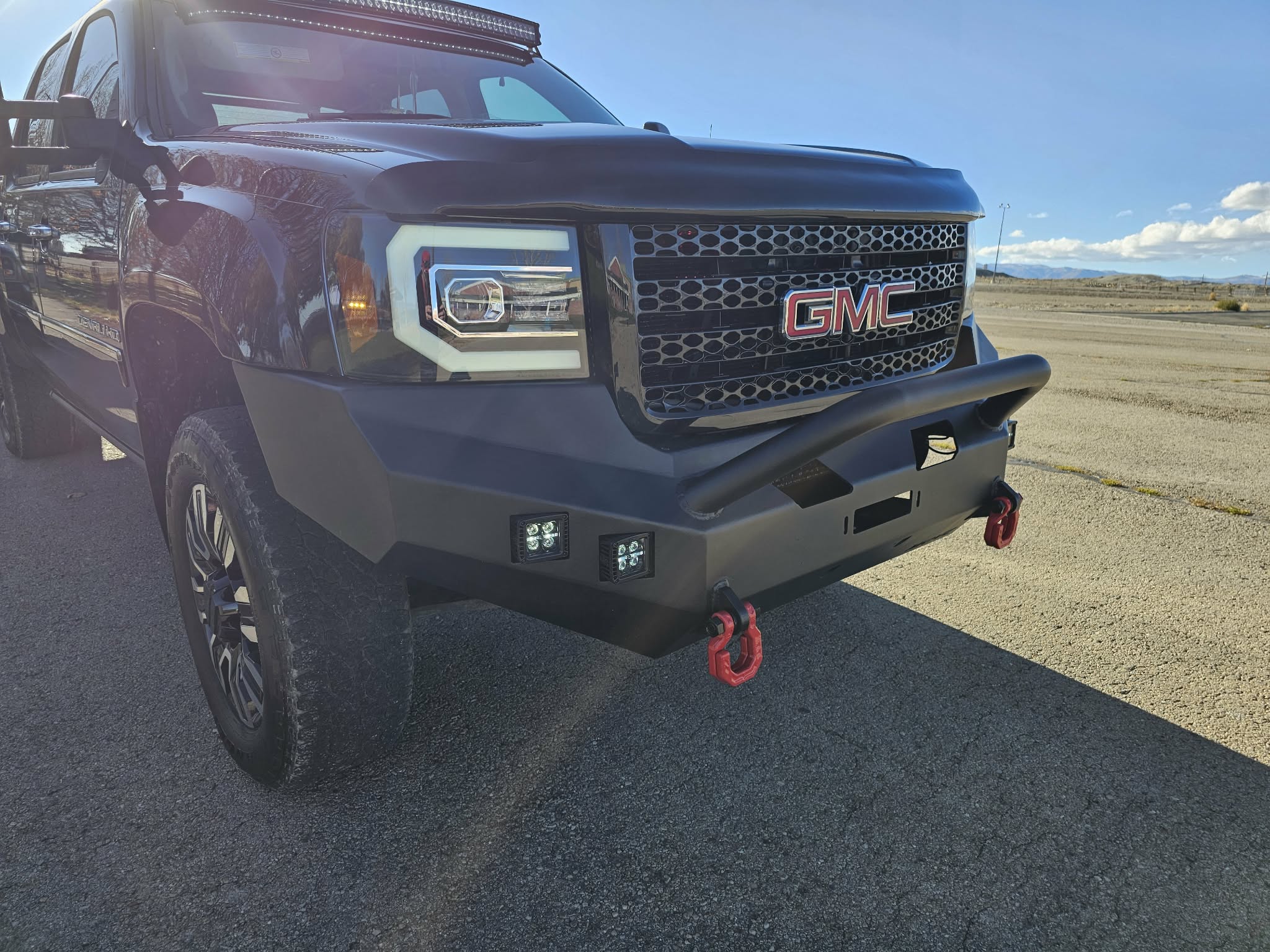 GMC custom welding light bar and pods